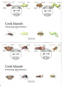 Cook Islands 2014 MNH Entomology Definitive Pt 2 12v Set 3 Covers Butterflies