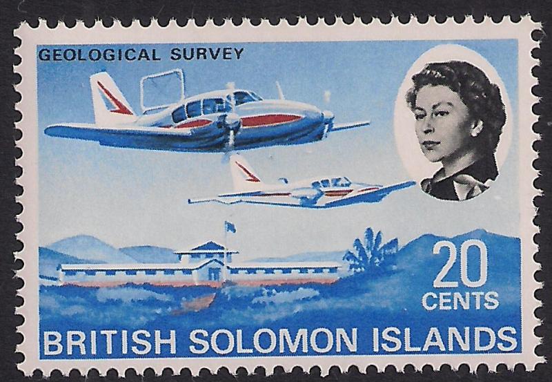 British Solomon Islands 1968 QE2 20ct Geological Survey Umm SG 175 ( M1265 )