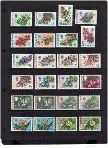 Bermuda: 1970, Flowers, Definitive Series, Complete Set of 24,  MNH