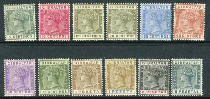 GIBRALTAR-1889-96  A lightly mounted mint set to 5p Sg 22-33