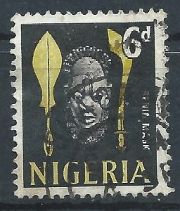 Nigeria 1961 - 6d Benin Mask - SG95 used