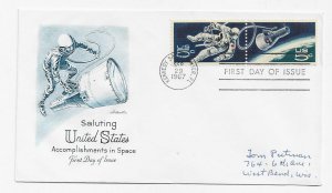 US 1331-1332 (Me-5) 5c Space Accomplishments pair FDC Artmaster Cachet ECV$10.00