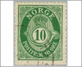 Norway Mint NK 120 Posthorn (1920-1929) 10 Øre Yellow Green