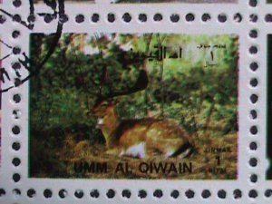 UMM AL QIWAIN-COLORFUL LOVELY WORLD WILD ANIMALS CTO MINI SHEET VERY FINE