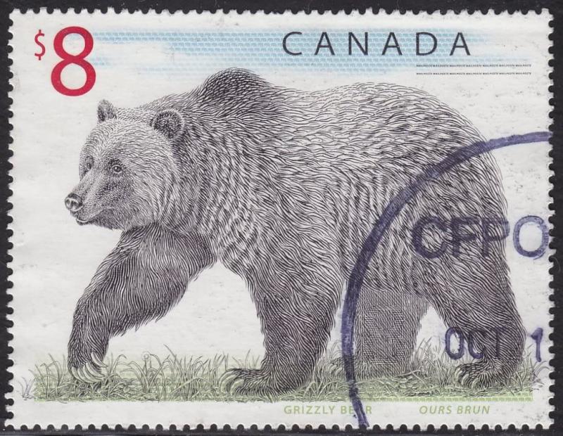 Canada 1694 Wildlife Definitives - Grizzly Bear, $8.00 1997