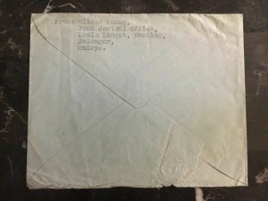 1946 Malaya Klang Airmail Cover Via London To National Zircon Wheeling Va Usa