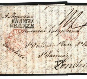 THURN & TAXIS Cover Germany States HANSEATIC LEAGUE Diplomat Letter 1839 F177