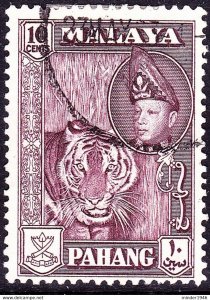 MALAYA PAHANG 1961 10c Deep Maroon SG81 FU