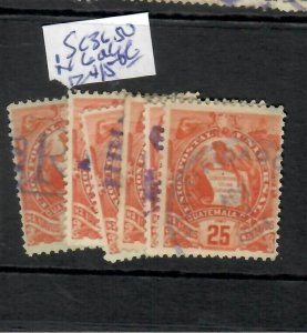 GUATEMALA   (P1311B)   25C  ORANGE  SC 36,  50 X6   COPIES  ASST    CANCELS  VFU 