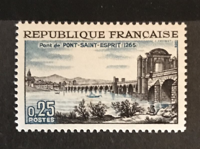 France 1966 #1155, Rhone Bridge, Wholesale Lot of 5, MNH, CV $1.25