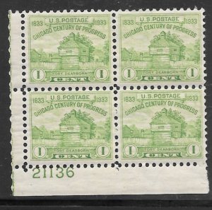 #728 MNH Plate Block of 4