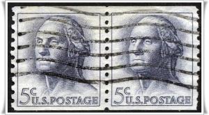 SC#1229 5¢ Washington Coil Pair (1963) Used