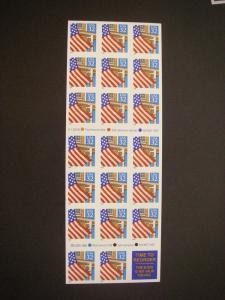 Scott 2920a, 32c Flag over Porch, #V45554, blank liner, MNH Booklet Beauty