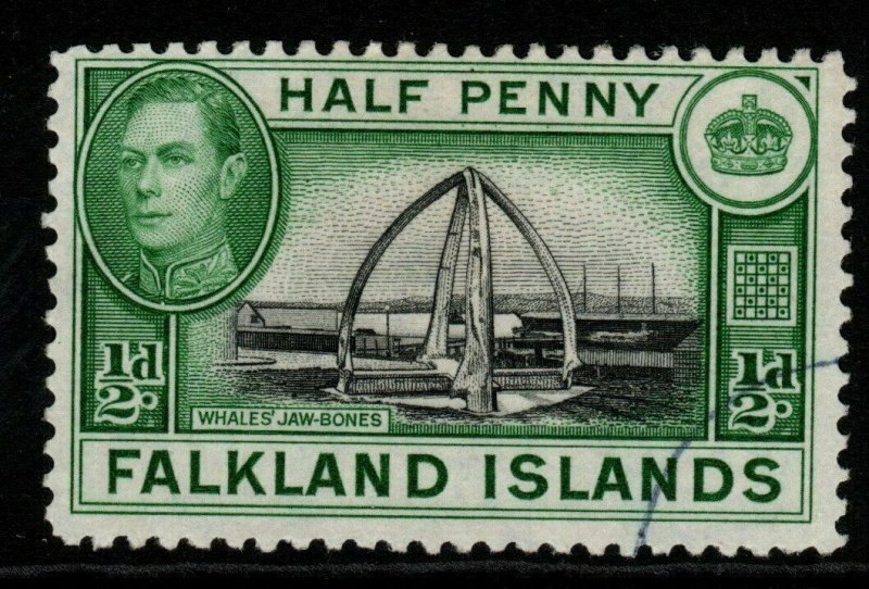 FALKLAND ISLANDS SG146 1938 ½d BLACK & GREEN FINE USED