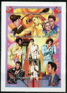 CHAD ELVIS PRESLEY IMPERFORATE SHEET OF NINE MINT NEVER HINGED