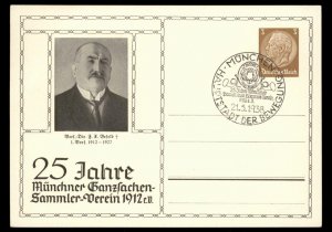 Germany 1938 MUNICH GS Postal Card Collectors Show Advertising Event Canc G99246