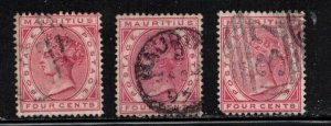 MAURITIUS Scott # 72 Used x 3 - QV