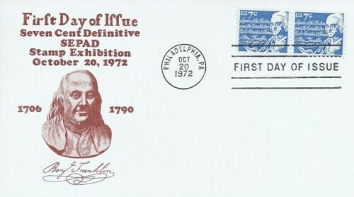 1393D 7c BENJAMIN FRANKLIN - SEPAD cachet - Type 1 cancel | United States, General Issue Stamp / HipStamp 1393D 7c BENJAMIN FRANKLIN - SEPAD cachet - Type 1 cancel | United States, General Issue Stamp / HipStamp