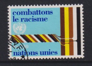 United Nations Geneva  #70  used  1977  against racial discrimination 1.10fr