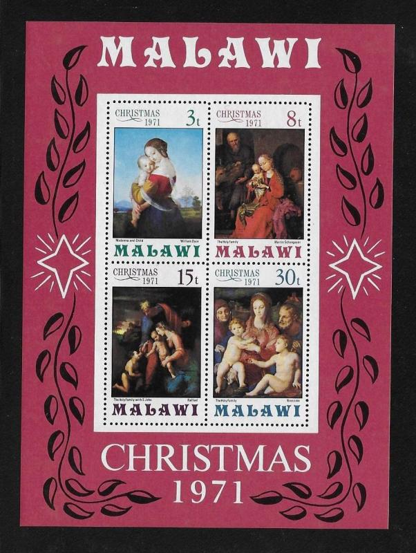 Malawi 1971 Christmas Paintings Holy Family S/S MNH 