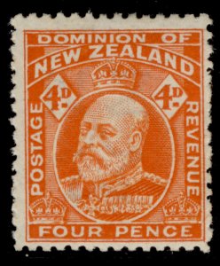 NEW ZEALAND EDVII SG390, 4a orange-red, LH MINT. Cat £27.