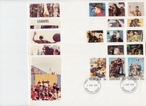 Liberia Sc 853-857 FDC. 1979 imperf Rockwell Boy Scouts on 20 matched FDCs, VF