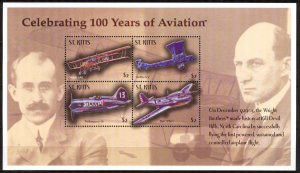 St. Kitts 2003 100 Years of Aviation Airplanes Mi.731/4 Sheet MNH