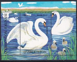 Uzbekistan 2010 Birds, Swan MNH Block 