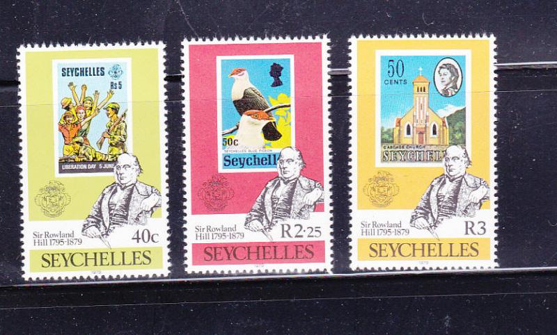 Seychelles 434-436 Set MNH Stamps on Stamps (B)