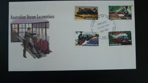 trains steam locomotives FDC Australia 1979