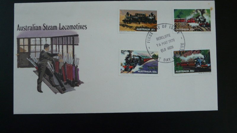 trains steam locomotives FDC Australia 1979