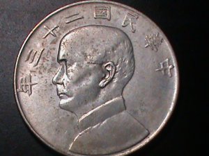 ​CHINA- 1934-DR. SUN YAT SAN- 1 OZ SILVER DOLLAR-UN-CIRCULATED-VF-LAST ONE