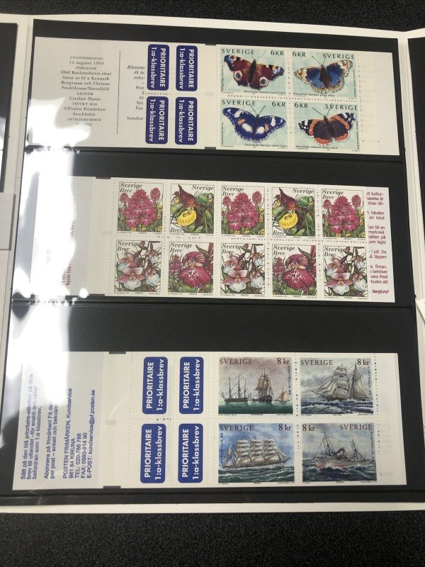 SWEDEN 1999 OFFICIAL BOOKLET YEAR SET Unused Mint Never Hinged. 