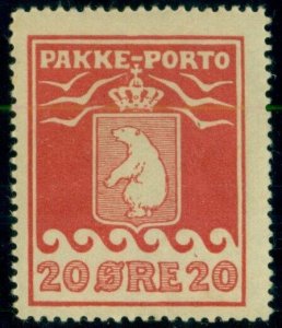 GREENLAND #Q6 (P9II) 20ore Pakke Porto, Thick Paper 2nd pr., VLH, Facit $205.00