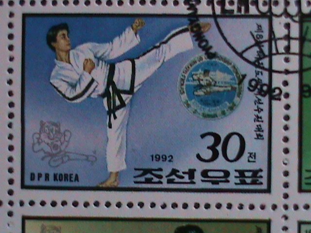 ​KOREA-1992-SC#3136a  8TH WORLD TAEKWONDO CHAMPIONSHIP-PYONGYANG- CTO SHEET VF