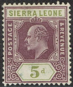 SIERRA LEONE 1907 KEVII 5D