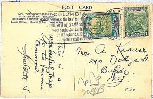 FOOTBALL -  POSTAL HISTORY - COLOMBIA : POSTCARD 1919