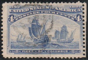 USA #233 Fine, faint cancel, pretty color!