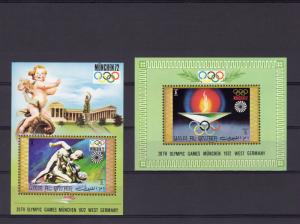 UMM AL QIWAIN 1971 Olympic Games Munchen '72  S/S (2) Mi#Bl.32/33 MNH