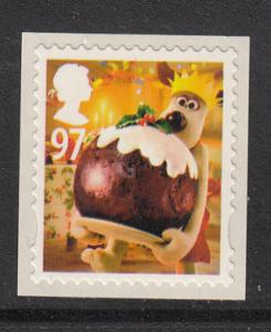 Great Britain 2010 MNH 97p Gromit holding Christmas pudding - Christmas