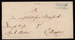 $German Stampless Cover, Uslar (Rahmen-Stempel) blue