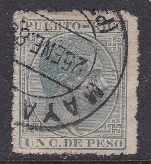 Puerto Rico #63 F-VF Used King Alfonso XII