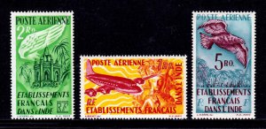 FRENCH INDIA — SCOTT C14-C16 — 1949 AIRMAIL SET — MNH — SCV $39