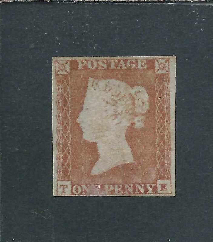 GB-QV 1841 1d PALE RED-BROWN TE UNPLATED LMM SG 9 CAT £675