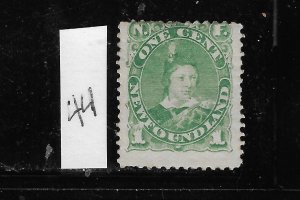 NEWFOUNDLAND SCOTT #44 1880-96 PRINCE EDWARD 1C ( GREEN)- MINT HINGED