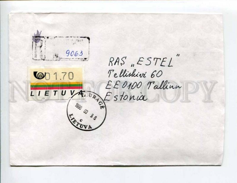 413231 Lithuania ESTONIA 1997 registered Taurage Variable value stamp