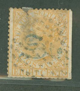 Straits Settlements #13 Used Single
