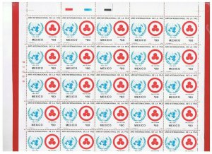 Mexico #1460  MNH OG  Sheet of  25  Peace Year