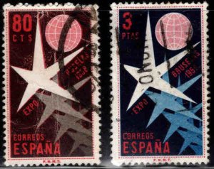 Spain 877-878 Used Brussels Expo set 1958