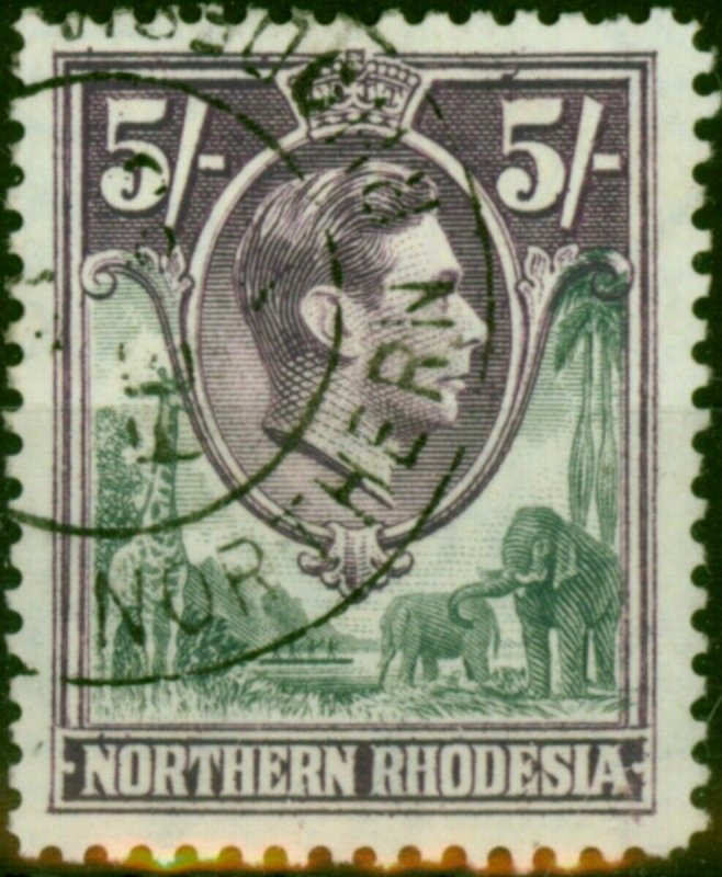 Northern Rhodesia 1938 5s Grey & Dull Violet SG43 Fine Used 